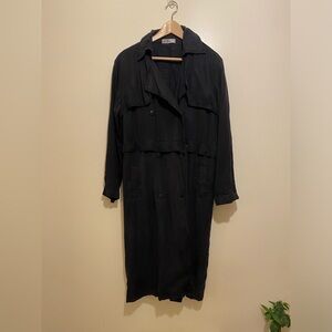 FRONT ROW SHOP Women's Black Two Way Trench Coat.